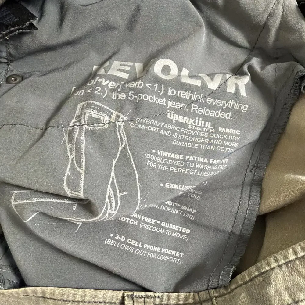 Kuhl Revolvr Pants Mens 38x36 Olive Patina Dyed Hiking Cargo Gorpcore Faded
